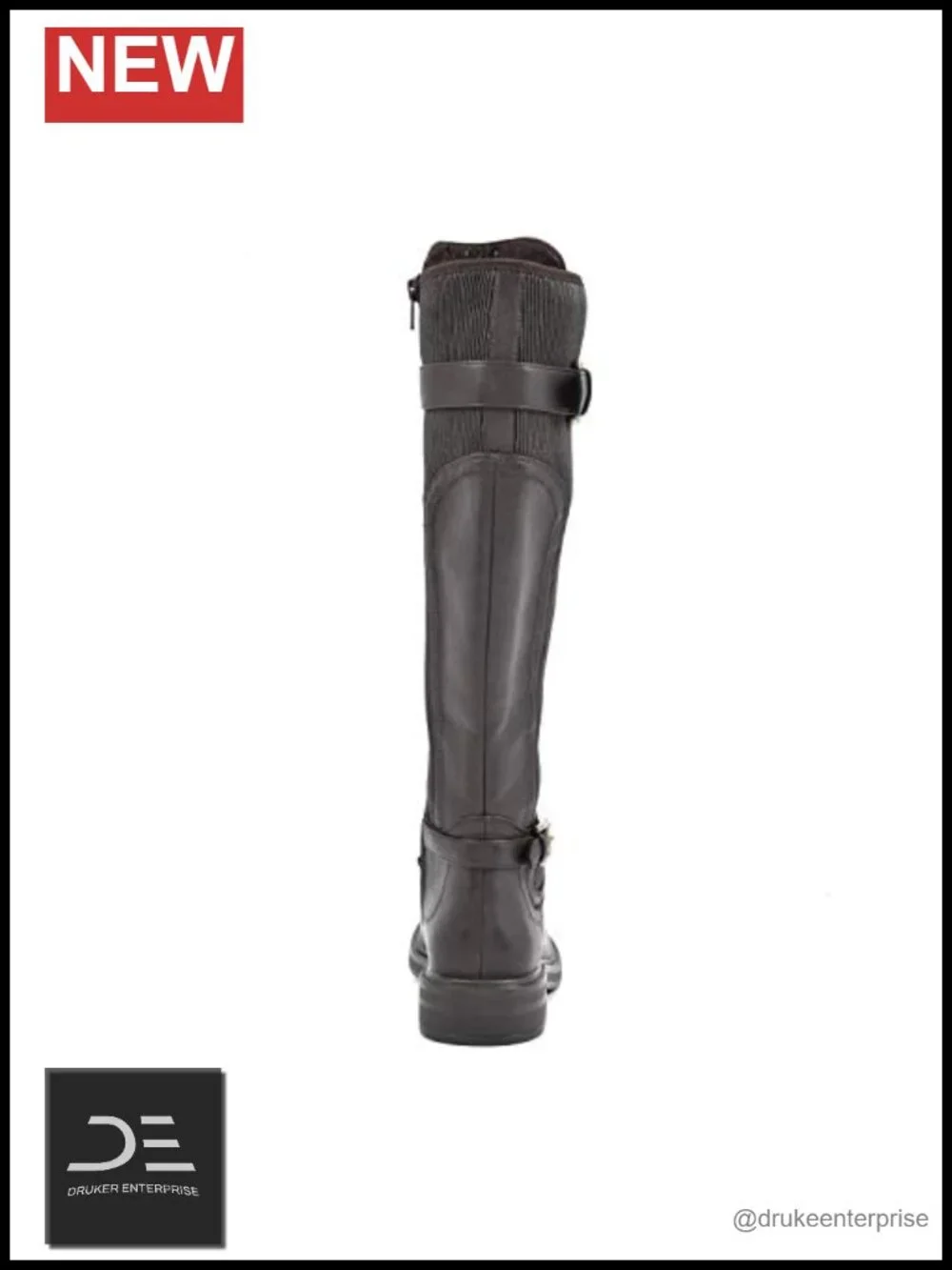 White Mountain Women's Meditate Tall Riding Boots Knee High PU Block Heel Zip